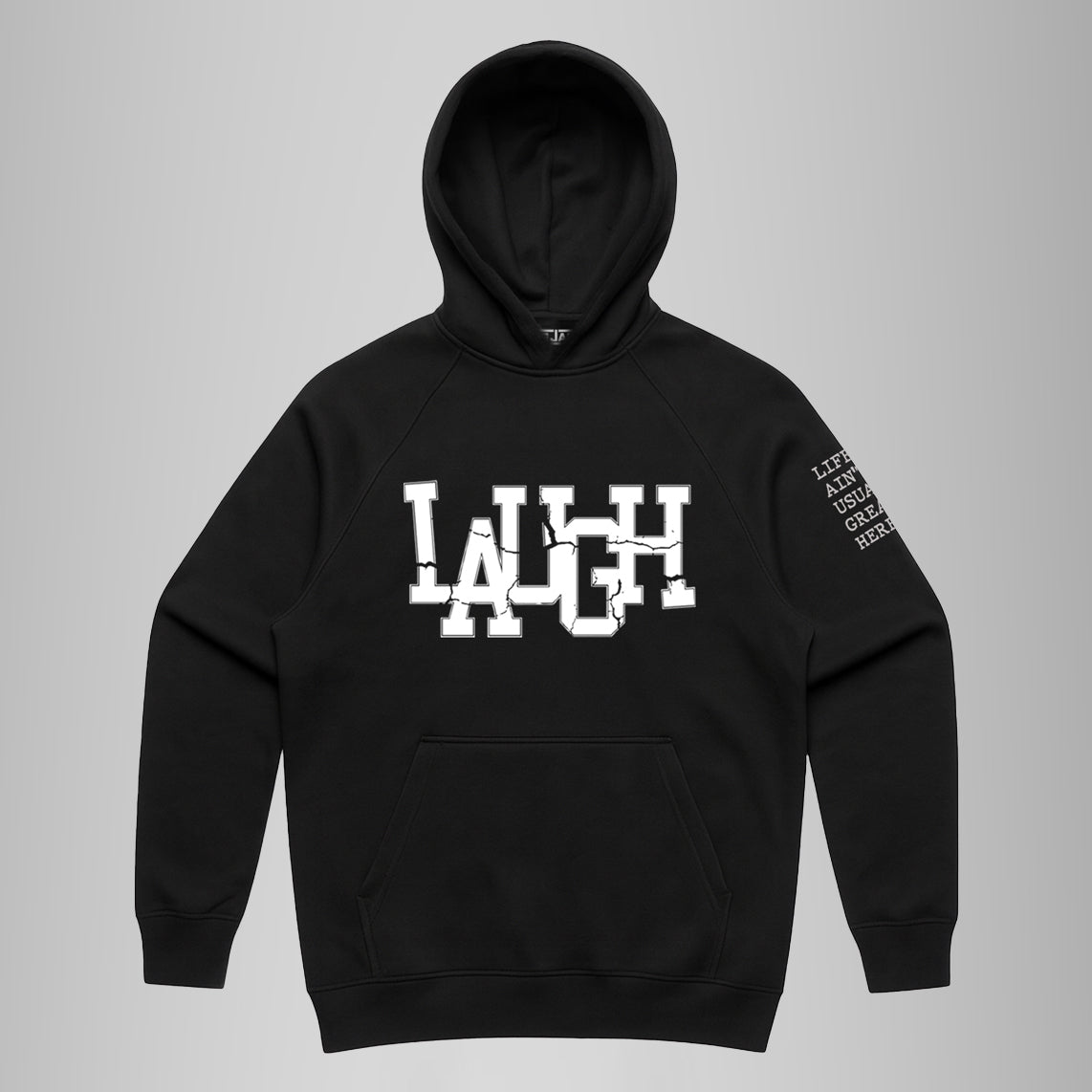 L.A.U.G.H. Hoodie - Black – The Bigg Jah Store