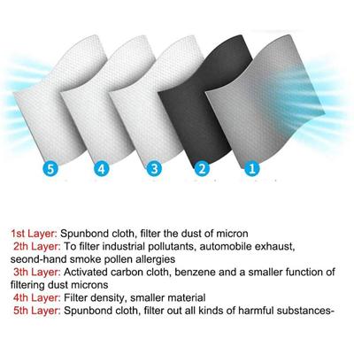 Replacement Filter 5 Pack for 2DAMAX Black Sports Mask